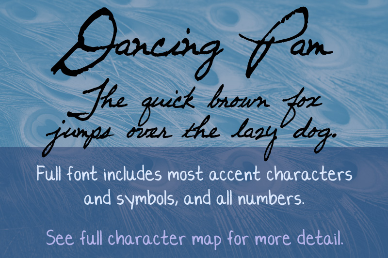 Dancing Pam font sample