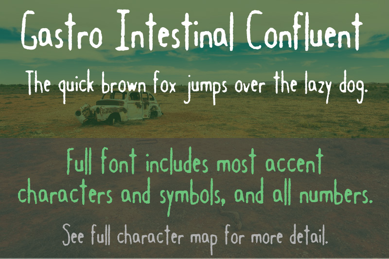 Gastro Intestinal Confluent font sample