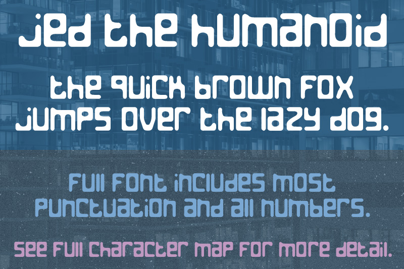Jed the Humanoid font sample