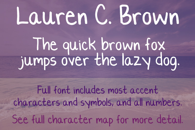Lauren C Brown font sample
