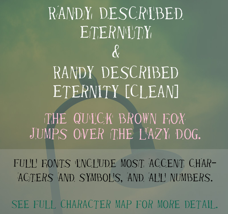 Randy Described Eternity font sample