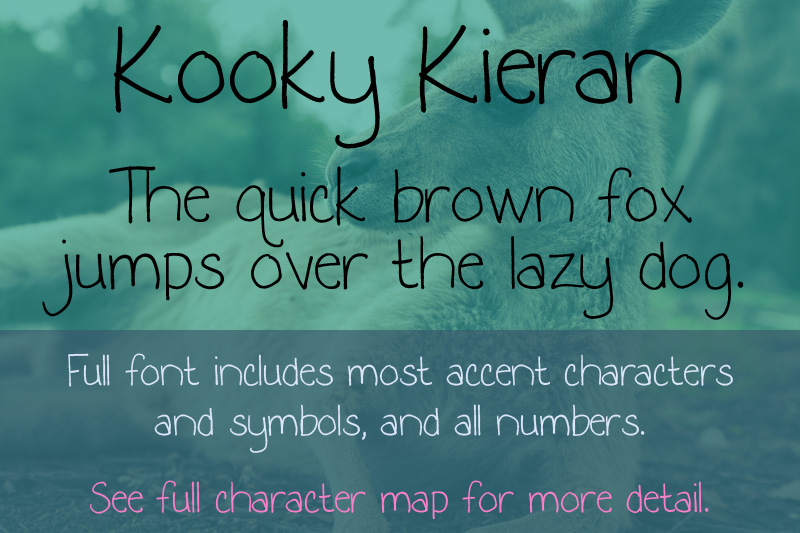 Kooky Kieran font sample