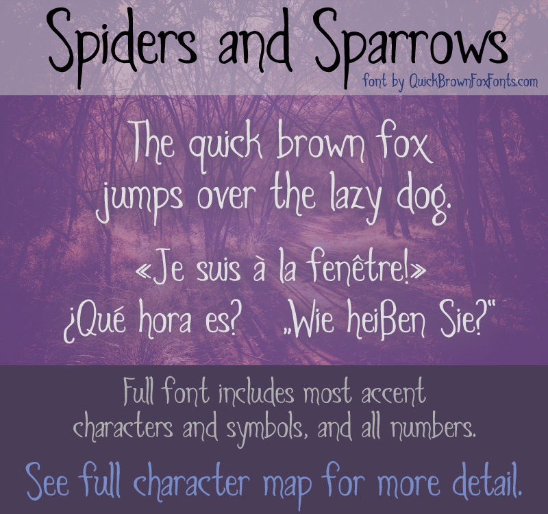 Spiders and Sparrows Font Sample